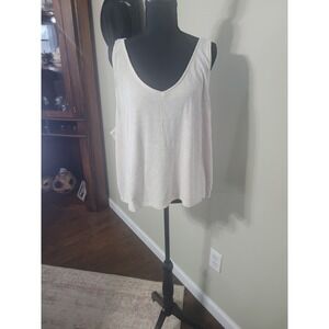 Target Women's Ribbed Tank Top Beige Casual V Neck‎ Sleeveless Size 2X